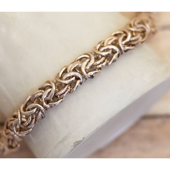 7 inch, Vintage Serpent Curls Sterling Silver Bracelet by Milor Italy - X22 - Picture 2 of 3